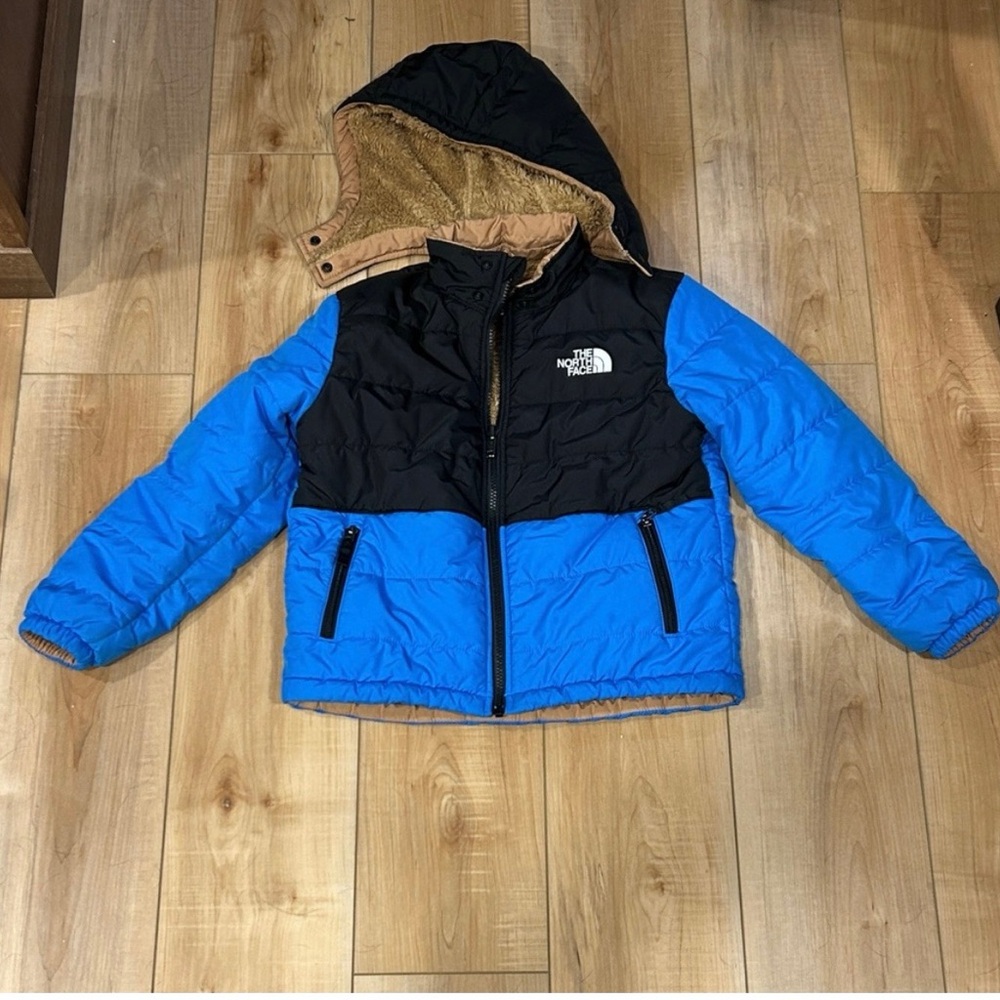 The North Face Kids Black and Blue Puffer Jacket